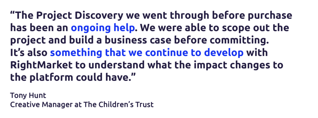 Testimonial quote about Project Discovery from The Children's Trust